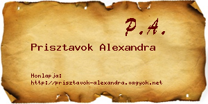 Prisztavok Alexandra névjegykártya