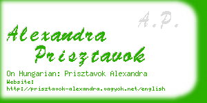 alexandra prisztavok business card